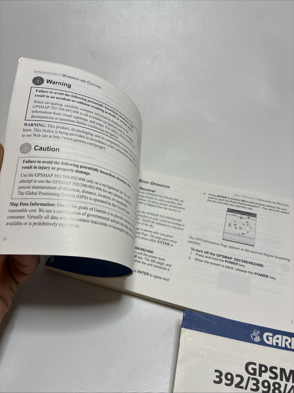 Garmin GPSMAP 392/398 492/498 Owners Manual: 111 Pages Black and White
