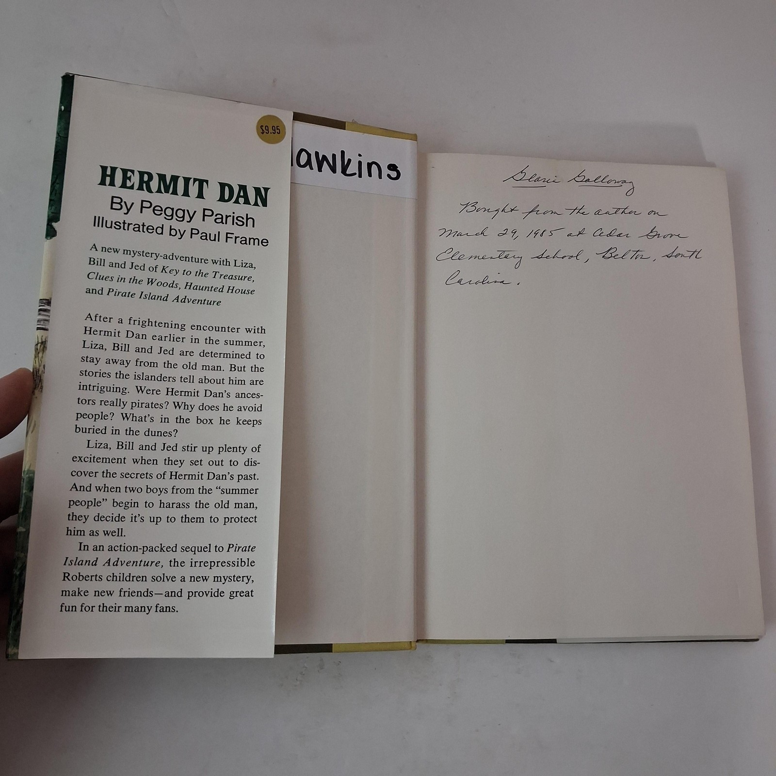 Vintage Hermit Dan Peggy Parish Childrens Mystery Green HC DJ 1977 USA Macmillan