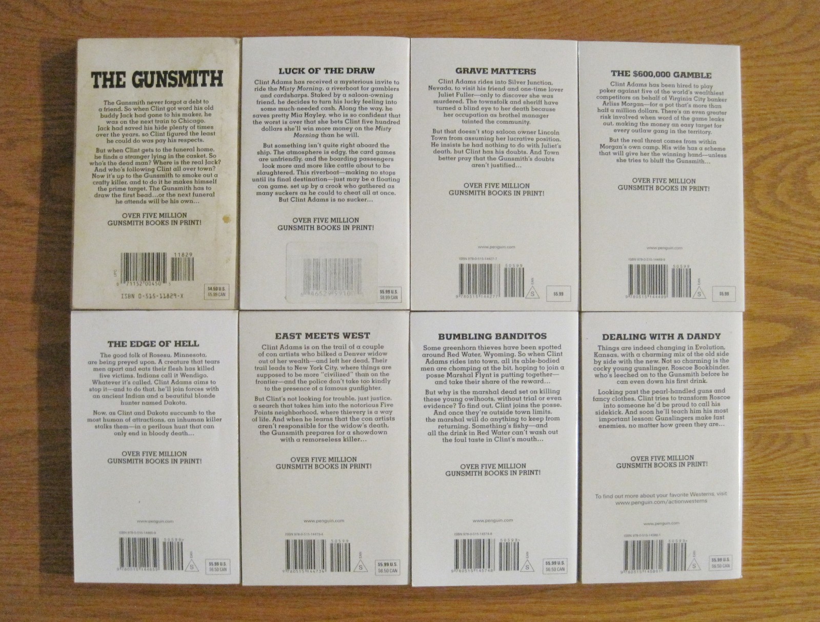 The GUNSMITH – J.R. Roberts – 8 Adult Western Paperback Book Lot – 300’s