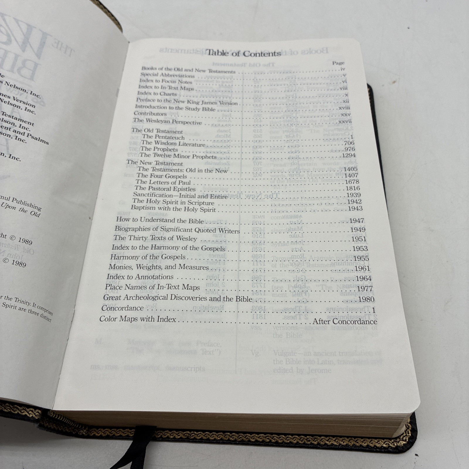 Rare! Nelson 1990 The Wesley Bible NKJV Personal Study Bible Genuine Leather 986