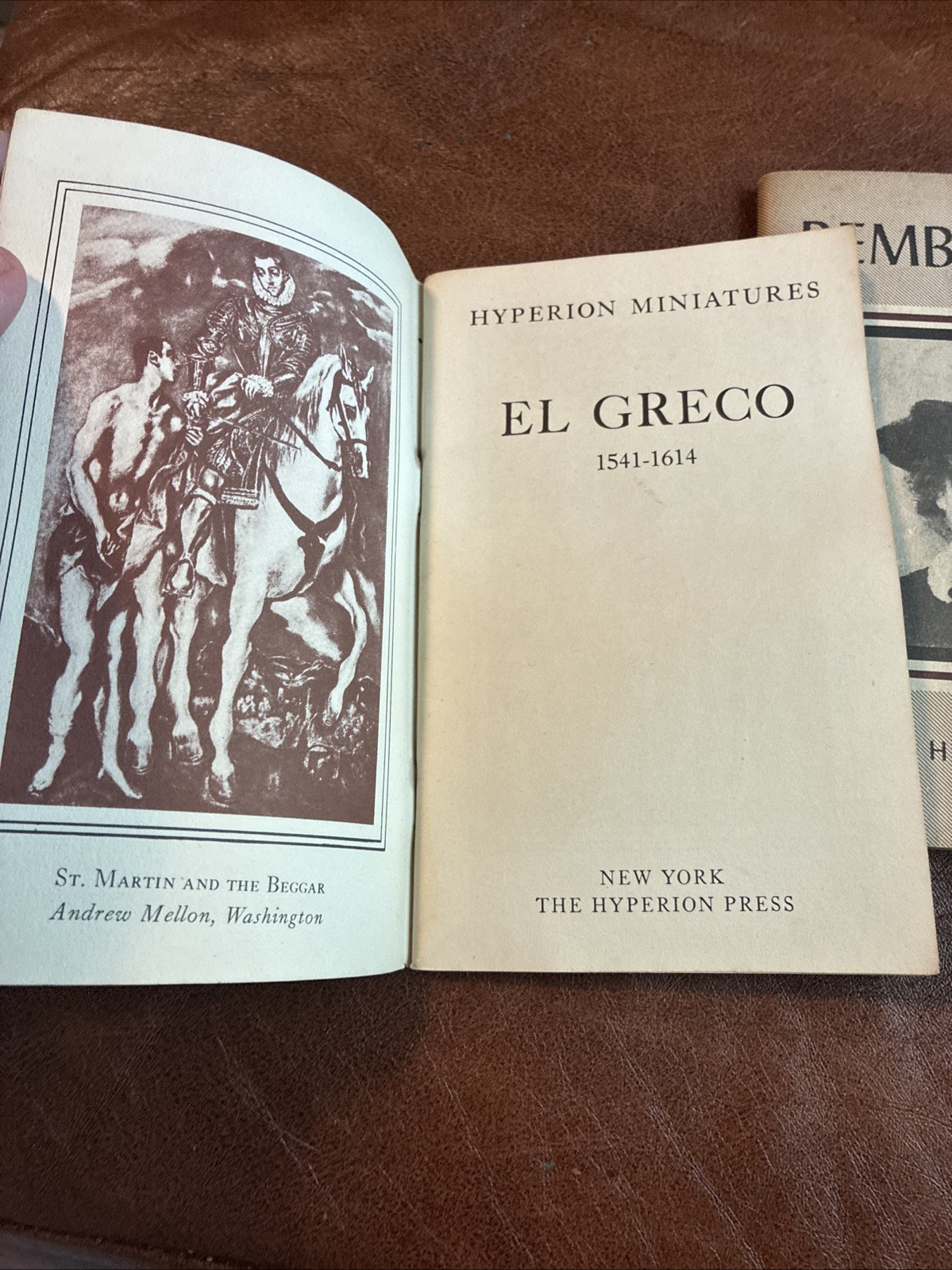 Vintage Art Books – Lot of 2 – El Greco & Rembrandt-Hyperion-1941