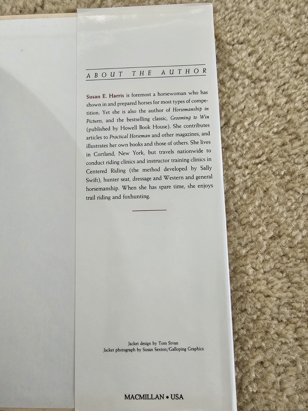 Horse Gaits, Balance and Movement by Susan E. Harris 1993 Hardcover