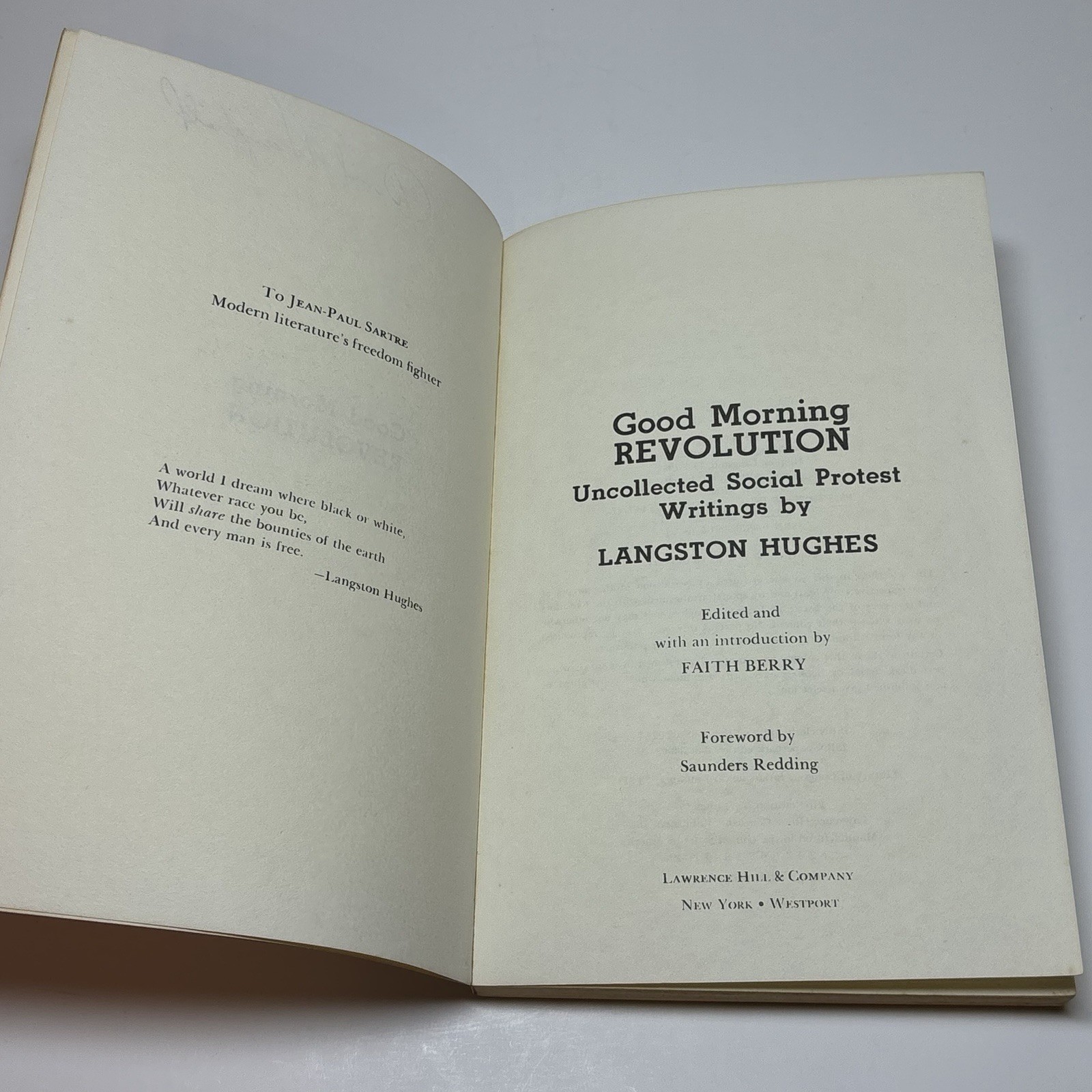 Good Morning Revolution: Social Protest Writings by Langston Hughes VTG PB 1973