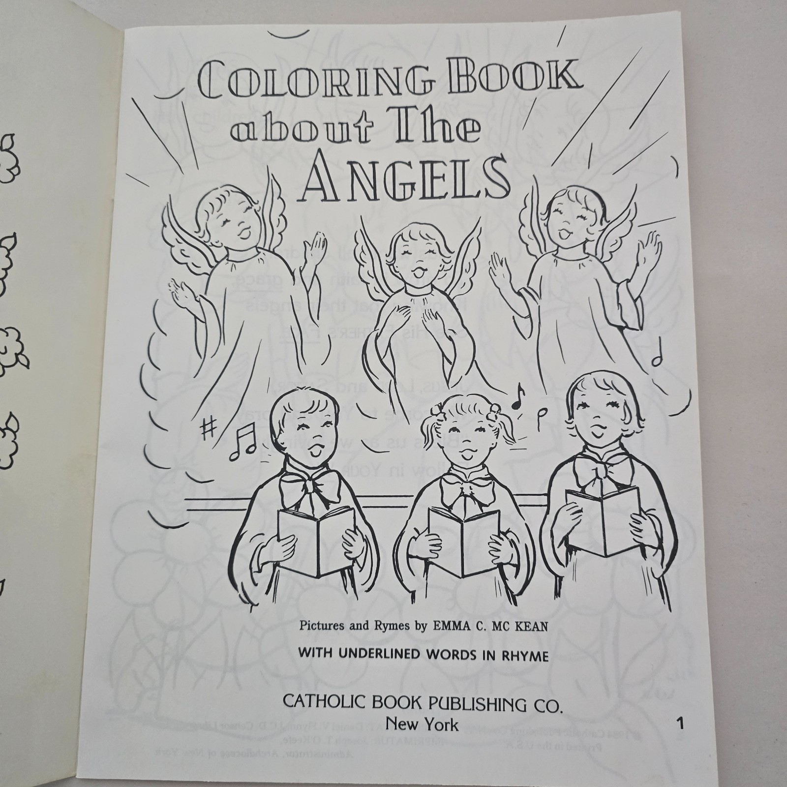 Vintage St. Joseph Catholic Coloring Book About Angels Brand New 32 Pages