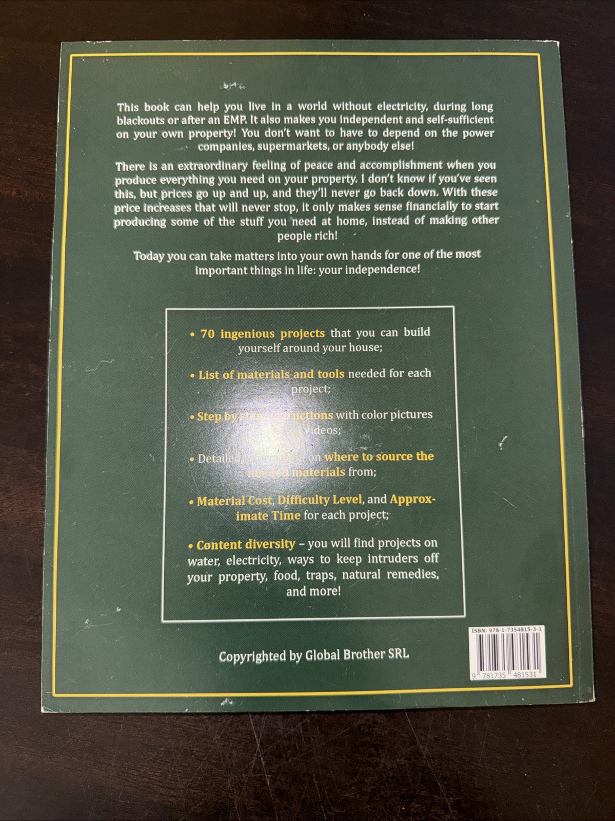 NO GRID Survival Projects Produce Everything You Need Off Grid PB Book