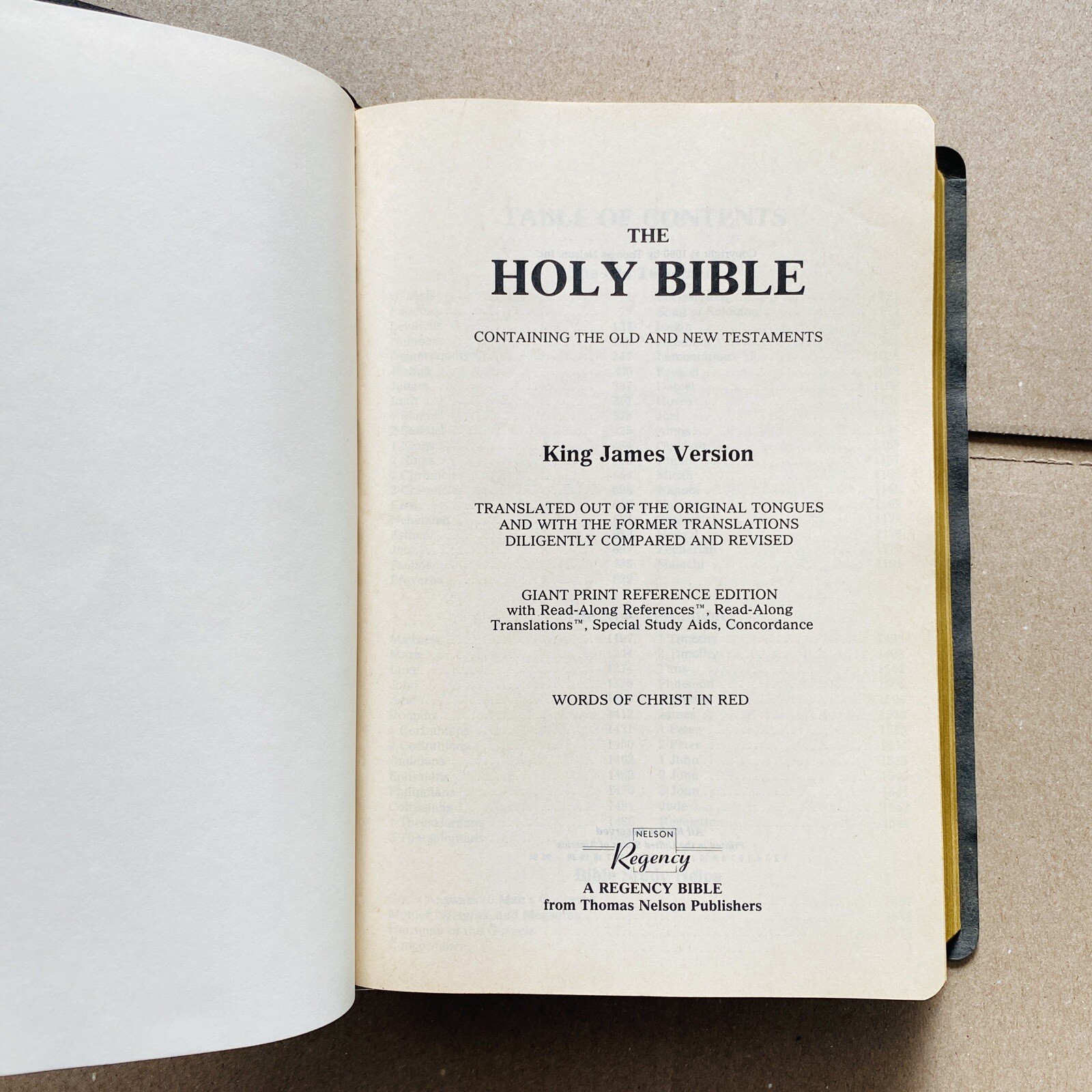 🔥1990, Nelson Regency Holy Bible King James Version Giant Print Red Letter