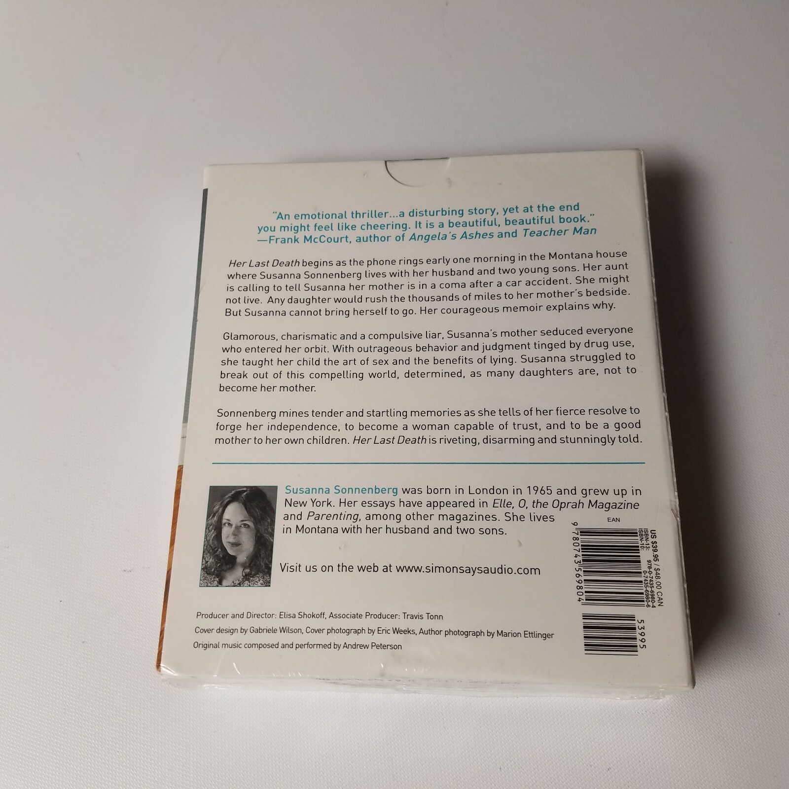 NEW Her Last Death Susanna Sonnenberg Unabridged Read Author CD Audiobook Auther