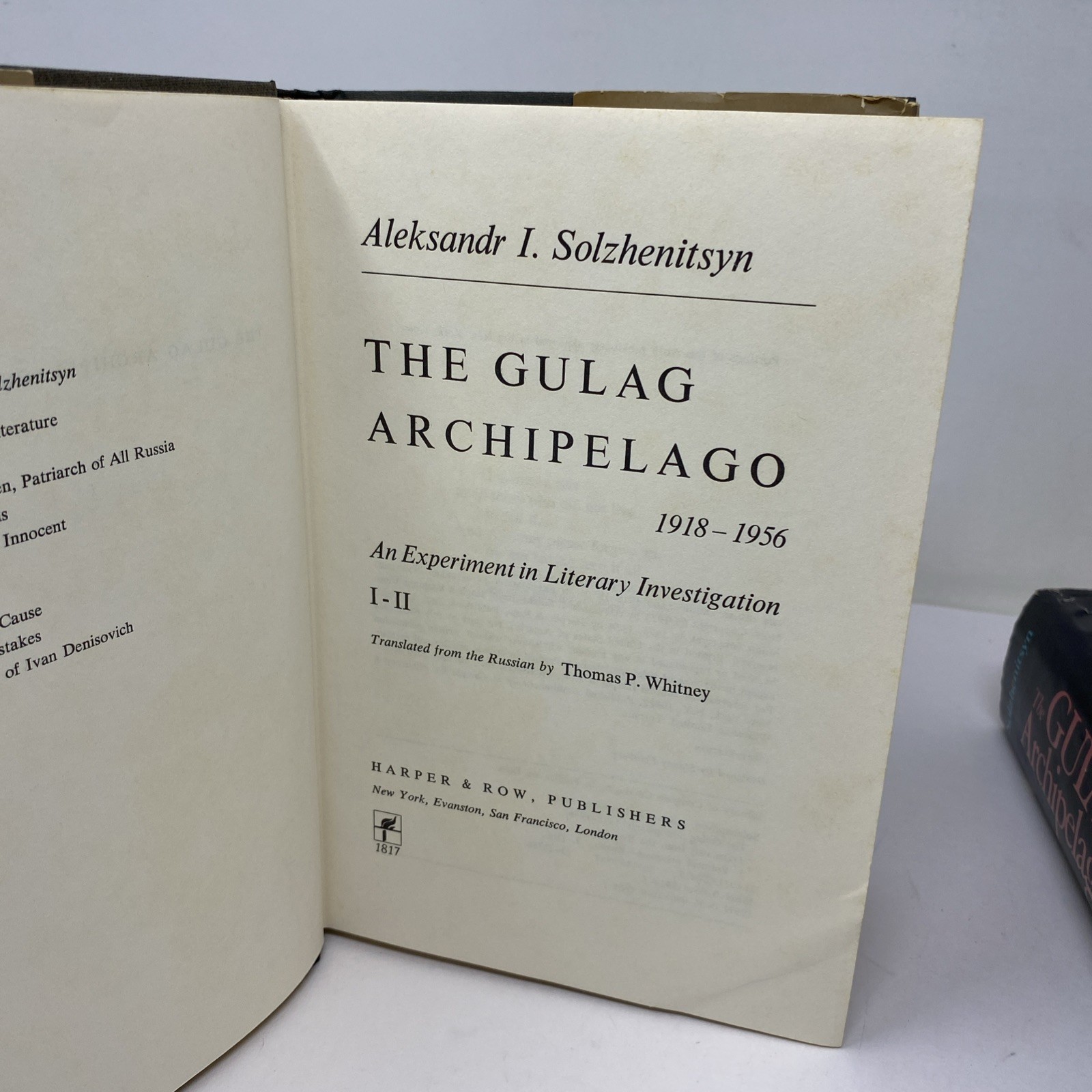 The Gulag Archipelago Volumes 1 & 2 Harper & Row HC – Both Book Club Editions