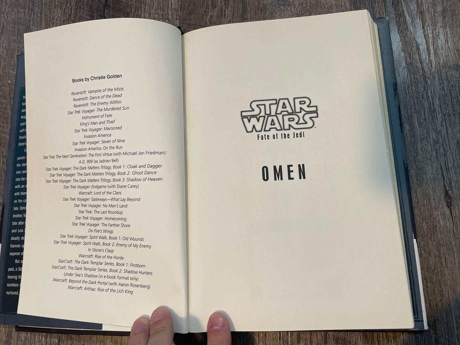 Omen Star Wars Fate of the Jedi Christie Golden Hardcover 2009 First Edition DJ