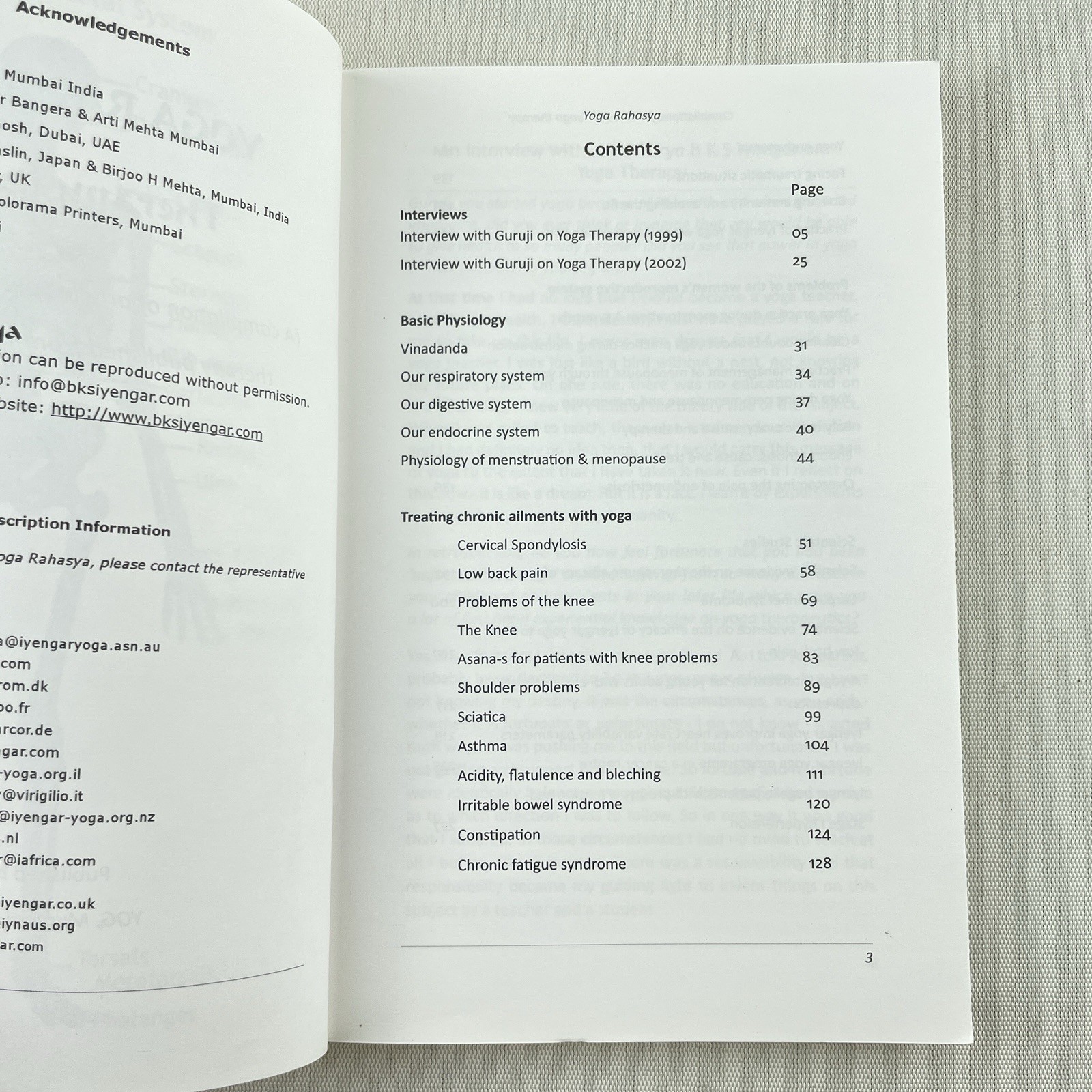 Yoga Rahasya Therapy Issue 1994-2009 Compilation BKS Iyengar Yoga PB Book