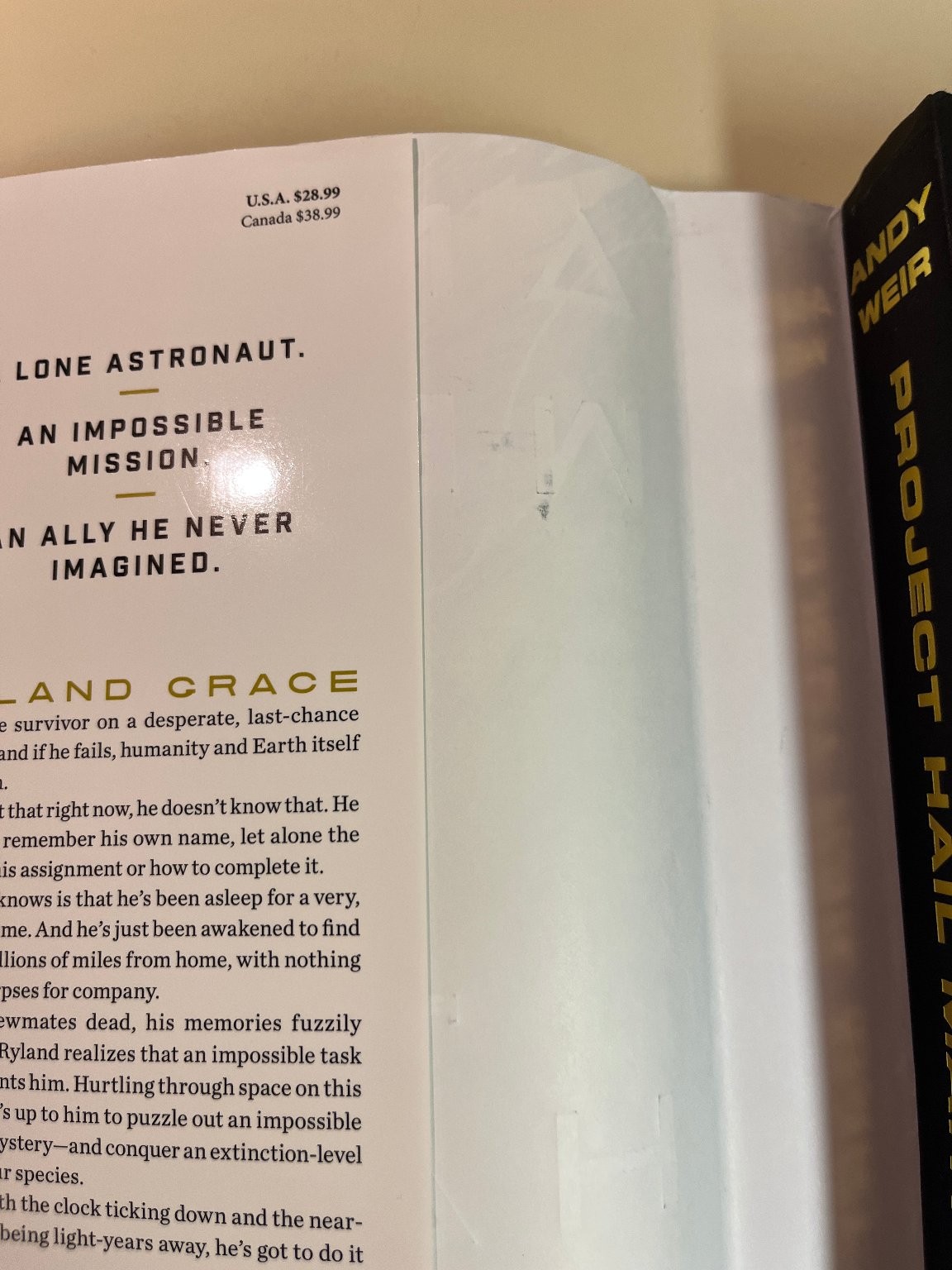 Project Hail Mary, Andy Weir, 2021 Stated First Edition / Printing, Hardcover DJ