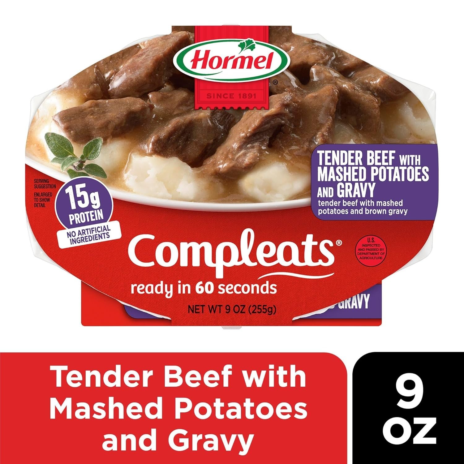 Tender Beef with Creamy Mashed Potatoes & Gravy – 9 oz Microwave Tray 6 Pack