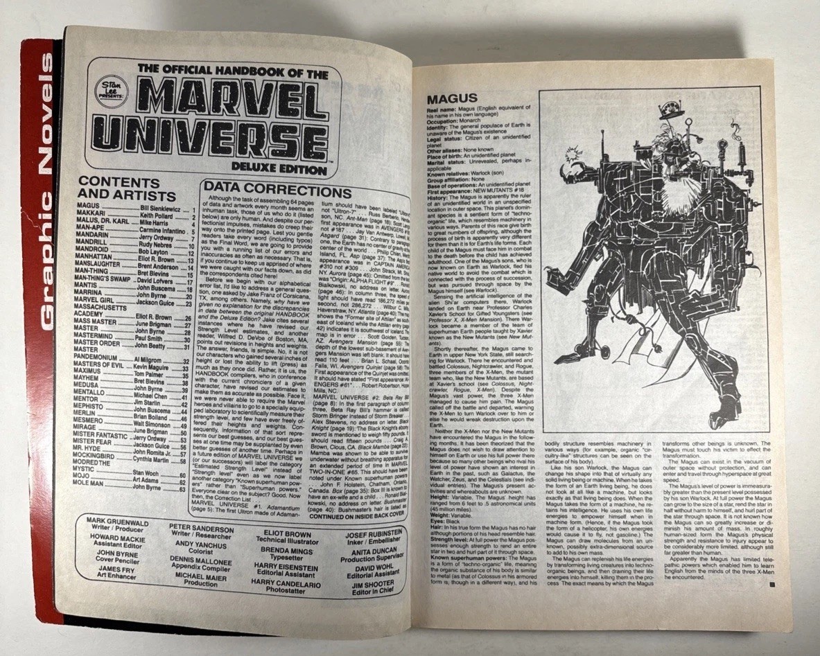 The Official Handbook of the Marvel Universe Deluxe Edition Vol 1 & 2, PBs
