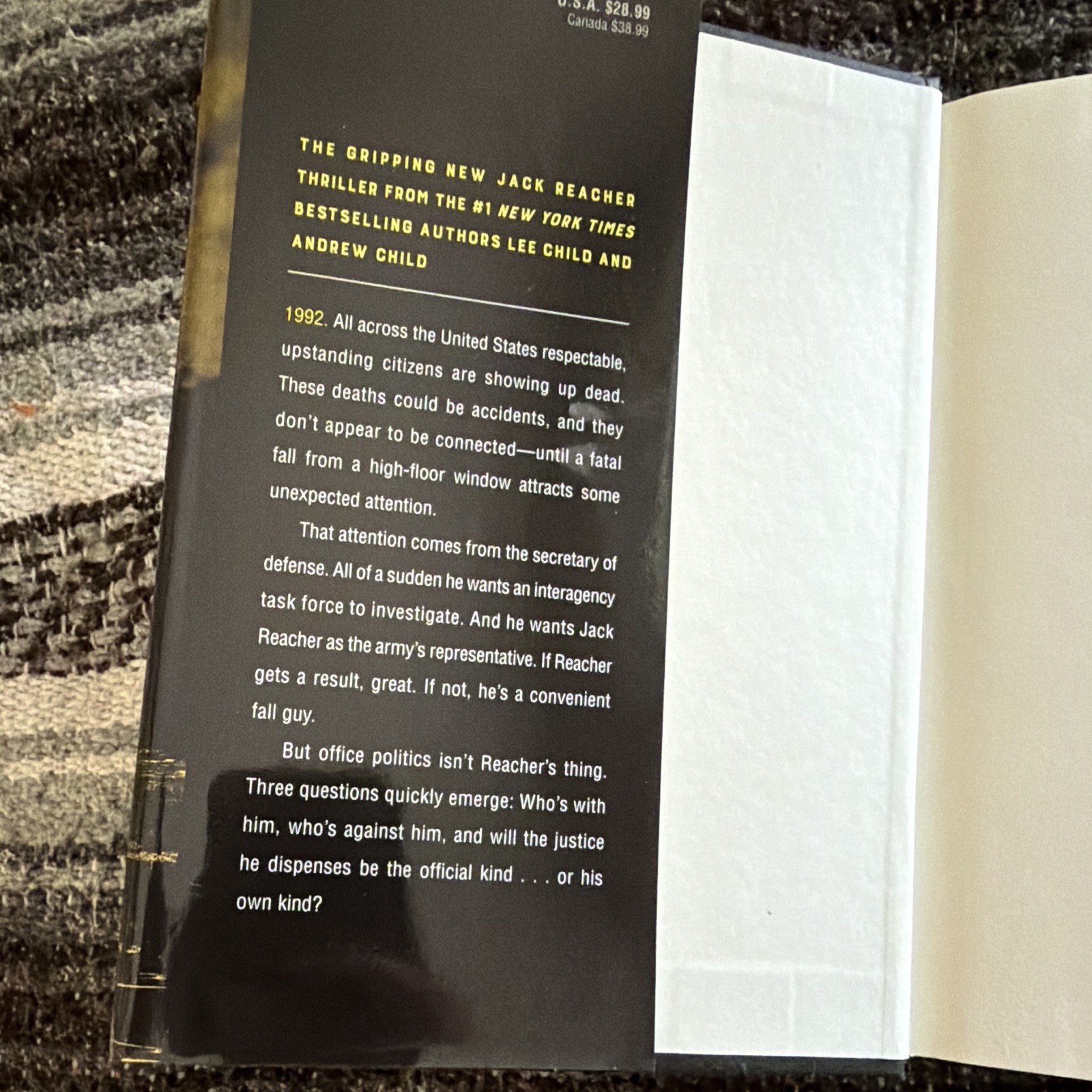Lee Child & Andrew Child Jack Reacher The Secret Hardcover w/ Dust Jacket