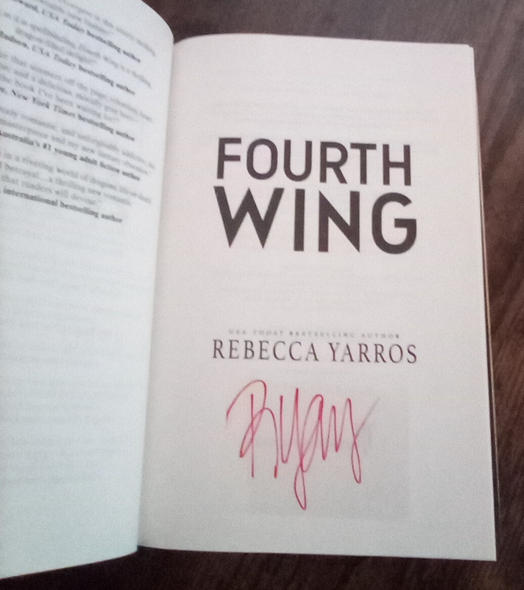 Fourth Wing SIGNED BOOKPLATE First Edition / Second Printing Rebecca Yarros