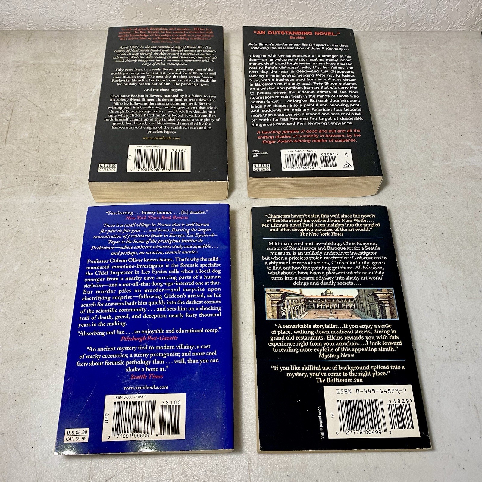 Aaron Elkins Book Lot of 8 Volumes Paperback Mystery Crime Suspense Novels