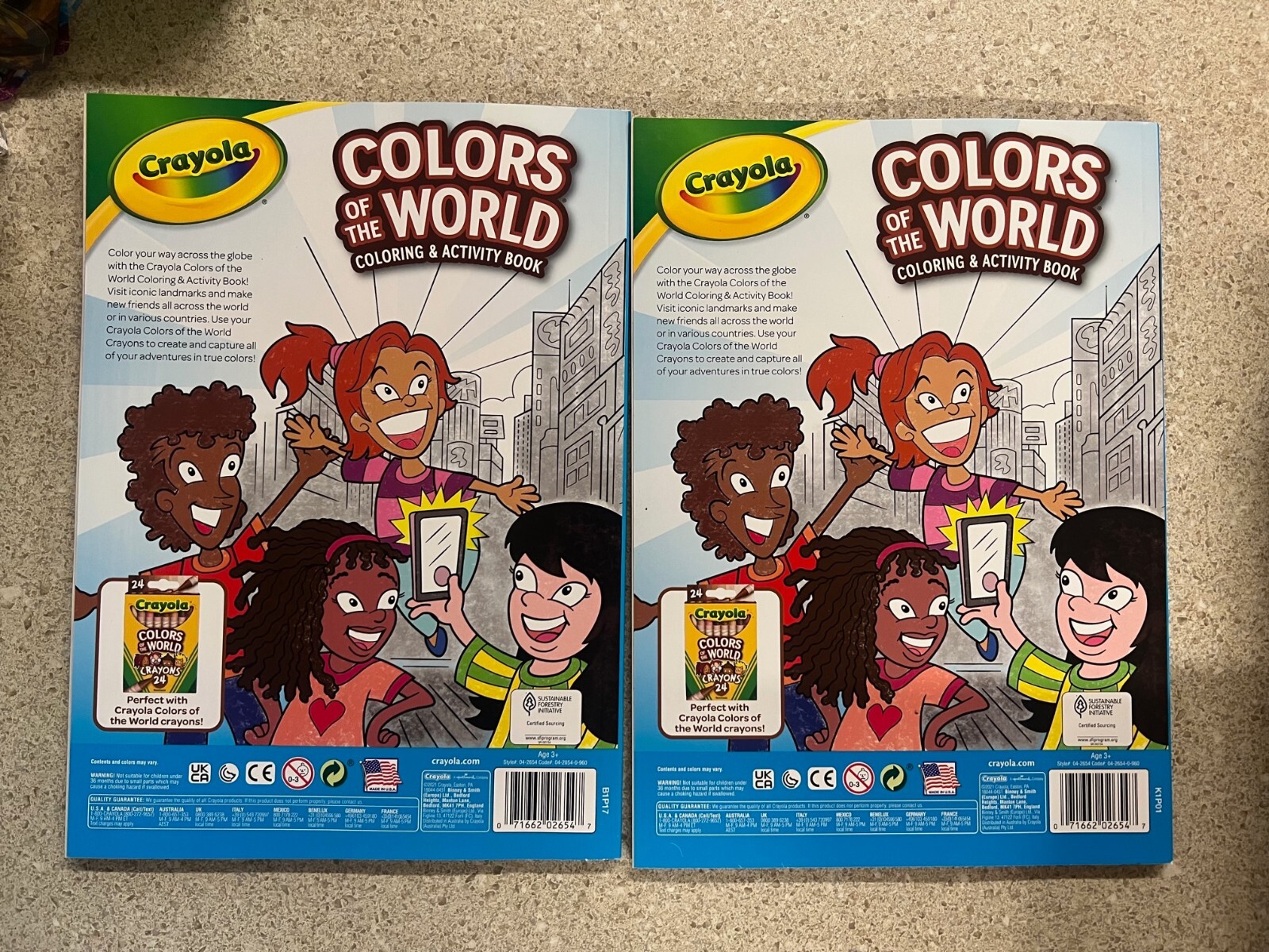 Lot of 2 Colors of the World Crayola Coloring Book Activity 96 Pages New