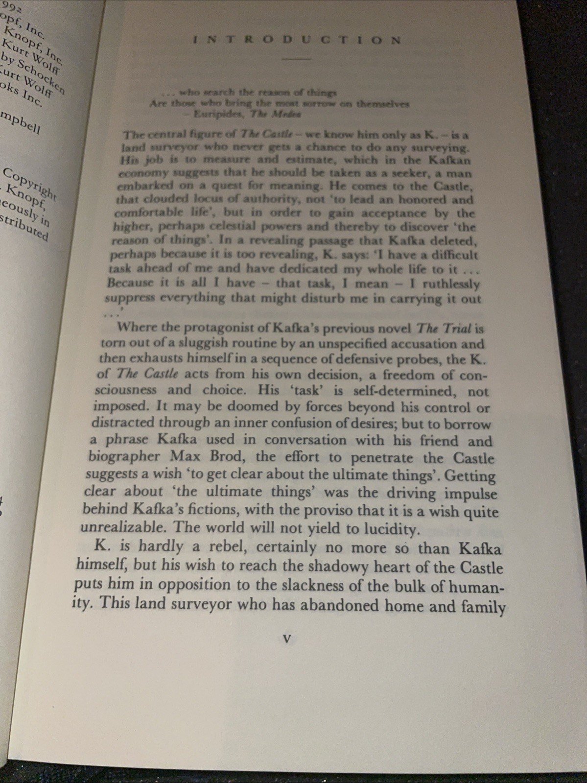 Franz Kafka The Castle : Introduction Irving Howe Everyman’s 1992, Hardcover