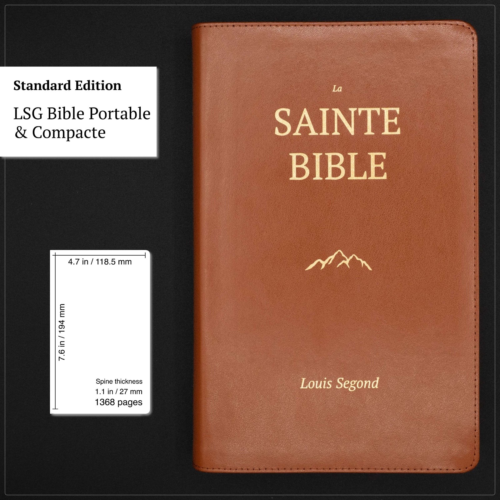 Louis Segond French Bible Medium Print – Compact LSG Bible Marron by SP