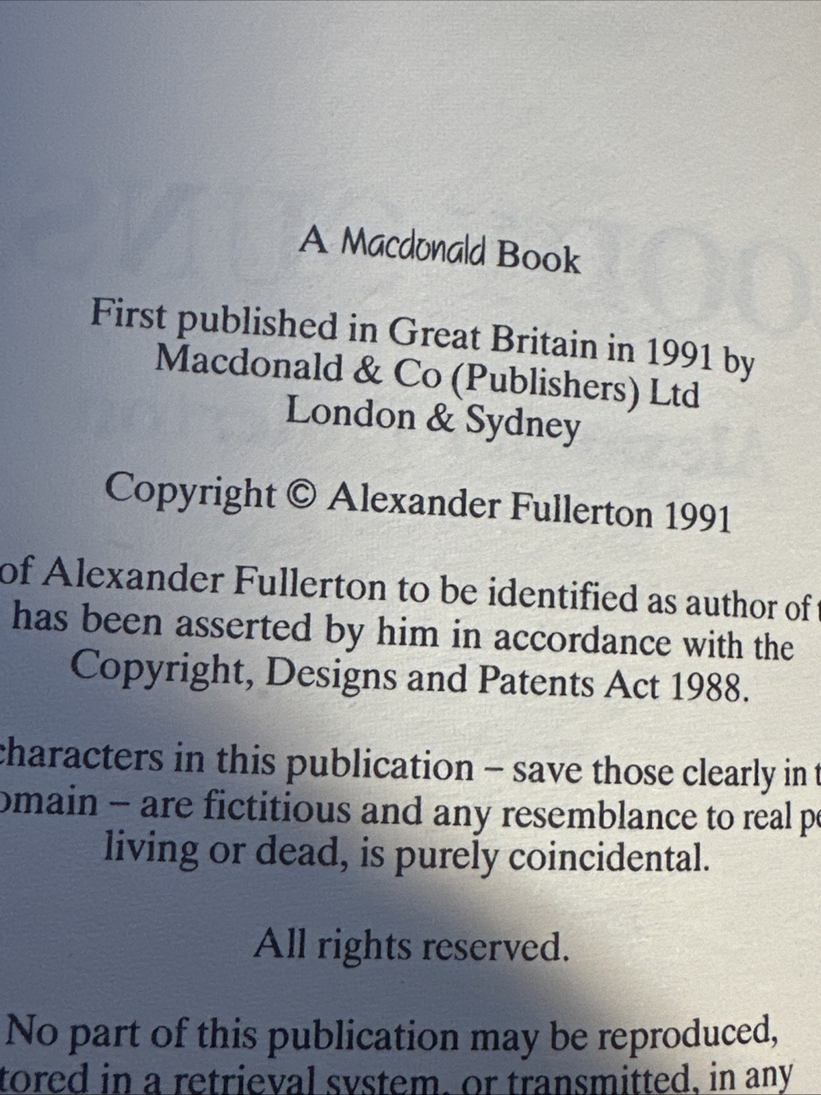 Bloody Sunset; Alexander Fullerton, 1991 FIRST EDITION (UK) LIKE NEW