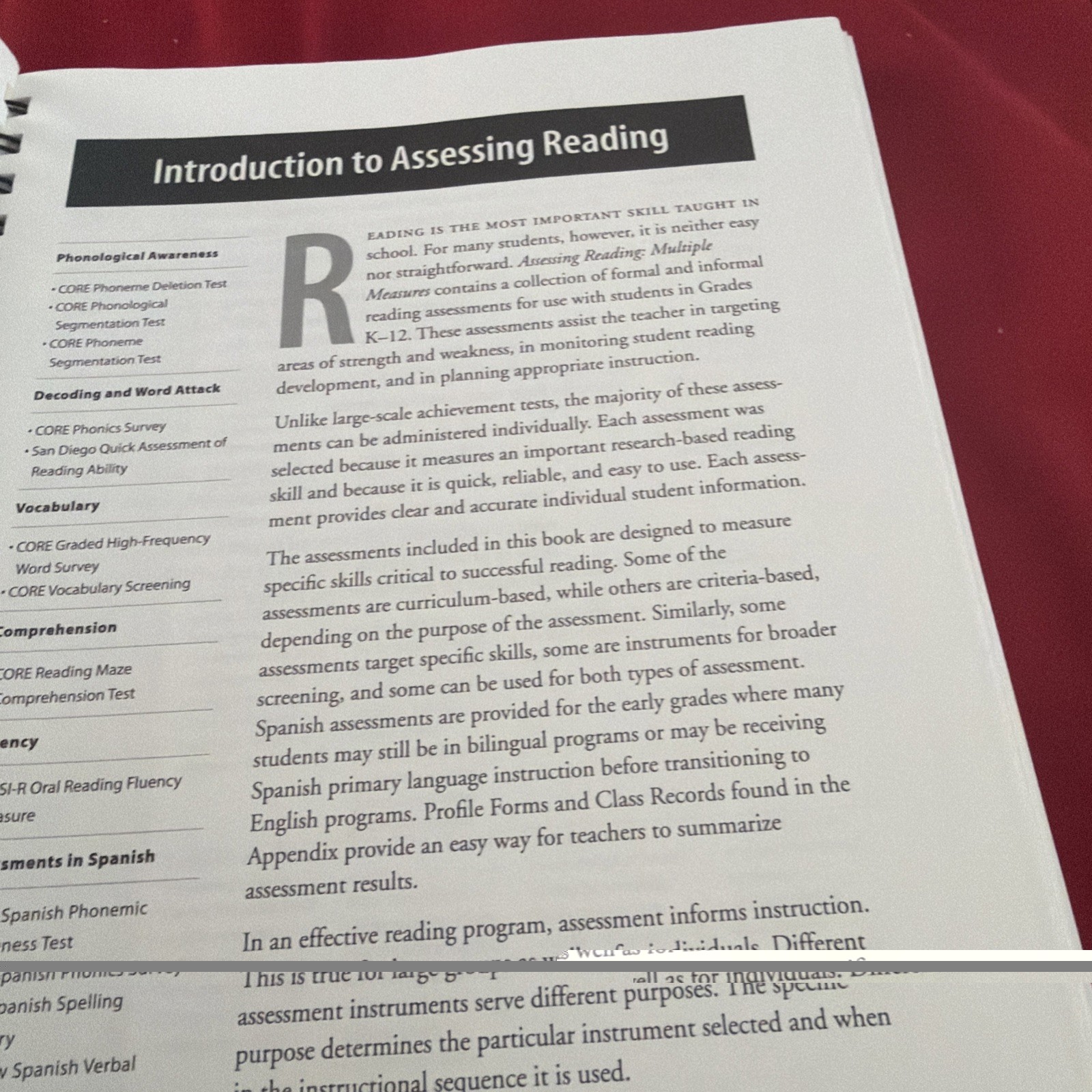 Arena Press Assessing Reading Multiple Measures Revised 2nd Ed Spiral Bound CORE
