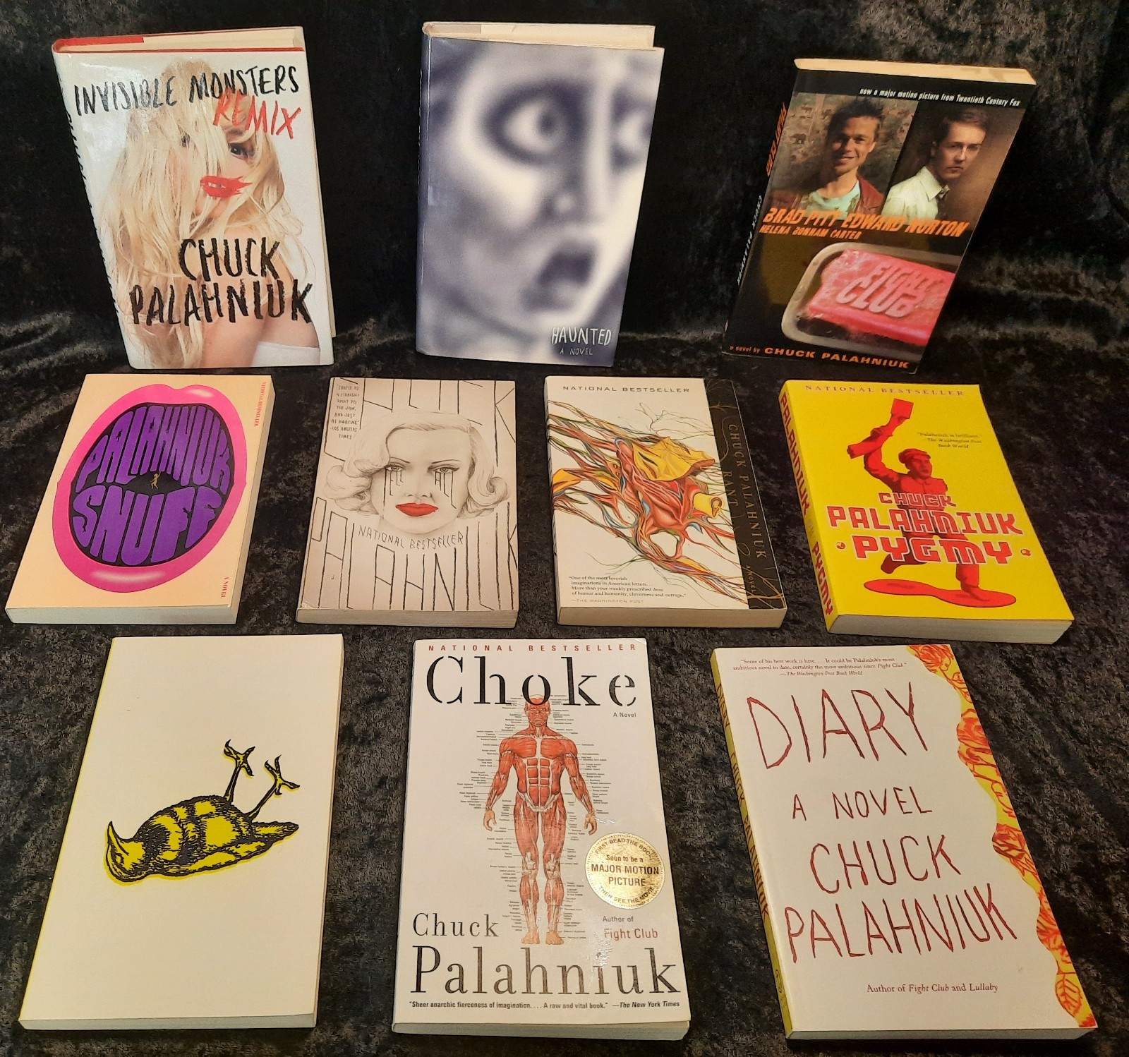 Chuck Palahniuk 10 Book Lot Fight Club Diary Choke Snuff Pygmy Lullaby Haunted +