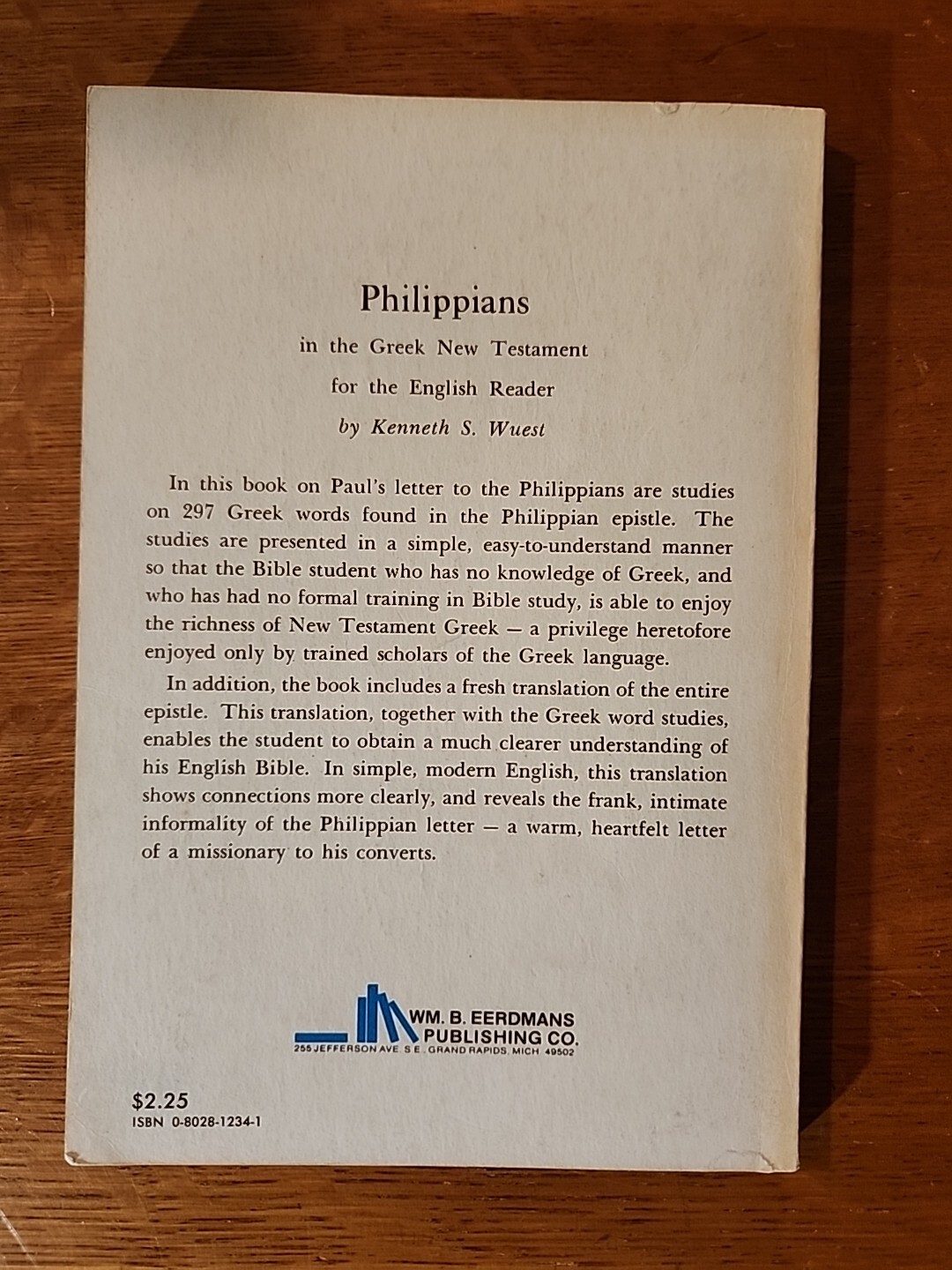 Word Studies Philippians, Kenneth S. Wuest paperback 1975