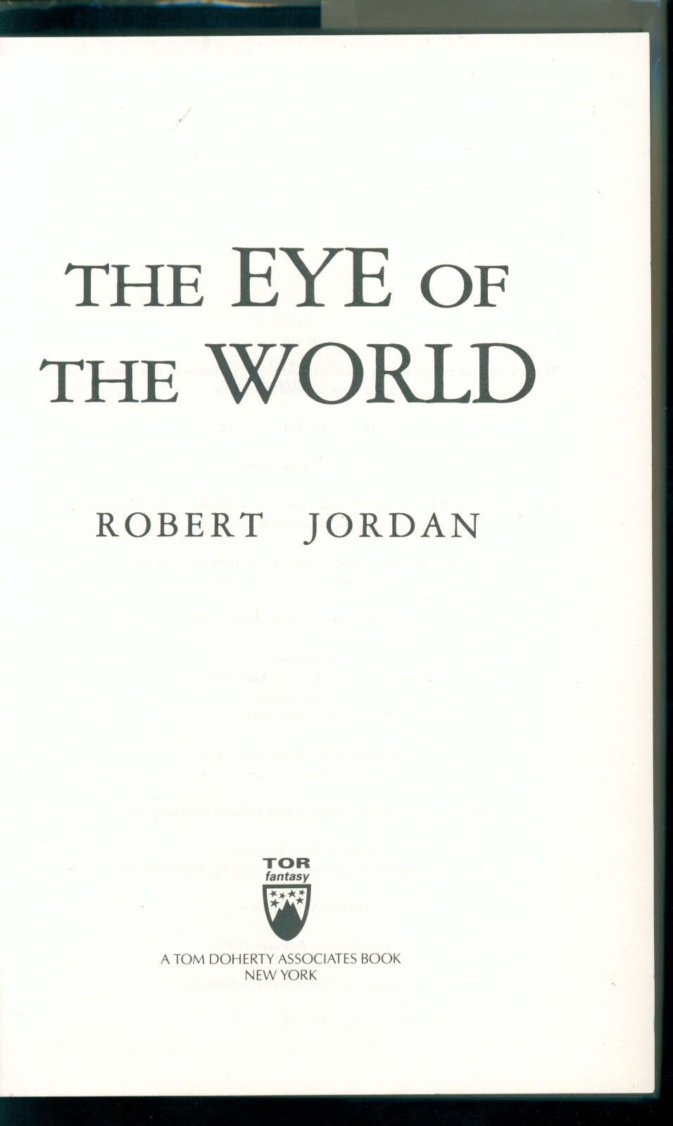 Eye of the World Wheel Time Book One Robert Jordan HC 1st Ed/17the print F-/F-
