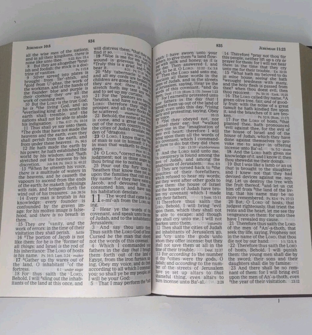 Thomas Nelson KJV Giant Print Reference Bible Burgundy Leather Flex