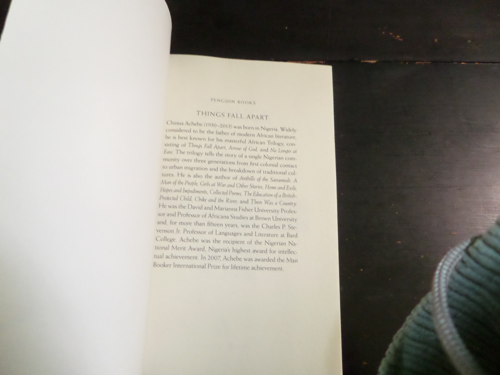 Things Fall Apart,1959(Chinua Achebe/Textbook)