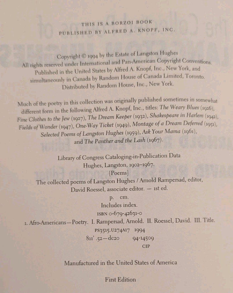 The Collected Poems of Langston Hughes