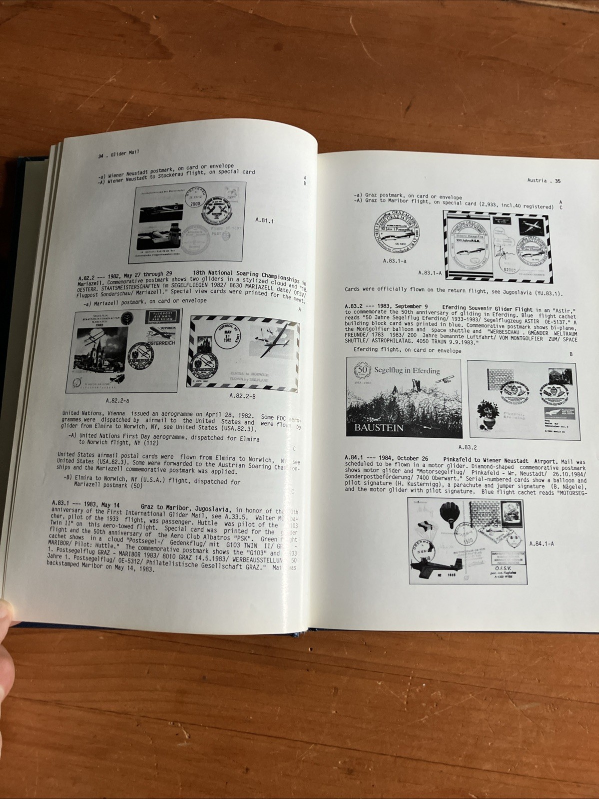 Glider Mail An Aerophilatelic (stamps) Handbook By Simine Short 1987 hardcover