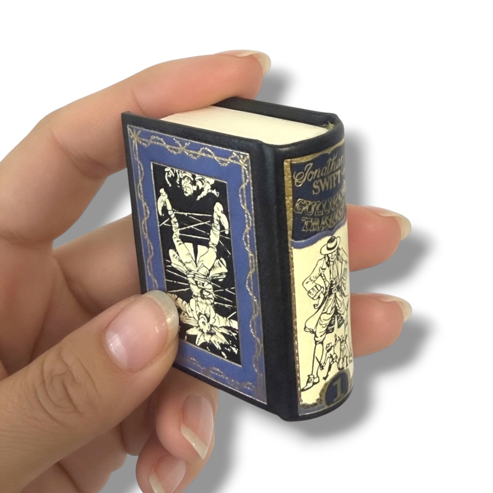 Gulliver’s Travels – Jonathan Swift Miniature Leather Books 4-Vol set w/slipcase