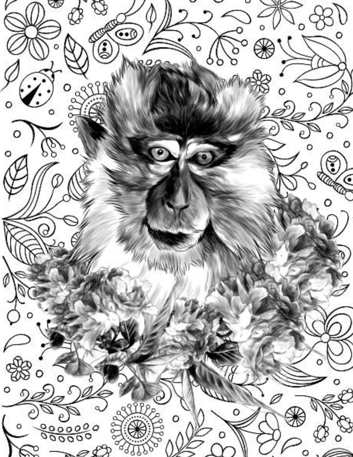 Save the primates Coloring book for Adults Teens 108 Pages 8.5 x 11 for All Ages