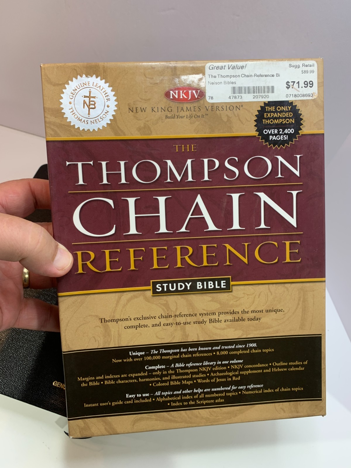 NKJV Thompson Chain Reference Bible Black Genuine Leather Nelson 3556 W/ Box