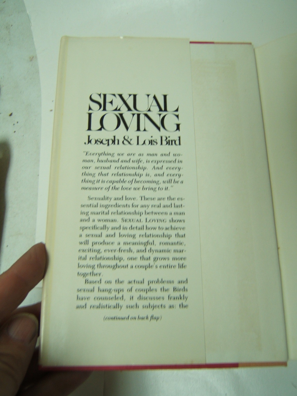 Sexual Loving the Experiences of Loving Joseph & Linda Bird 1976 BCE D/J
