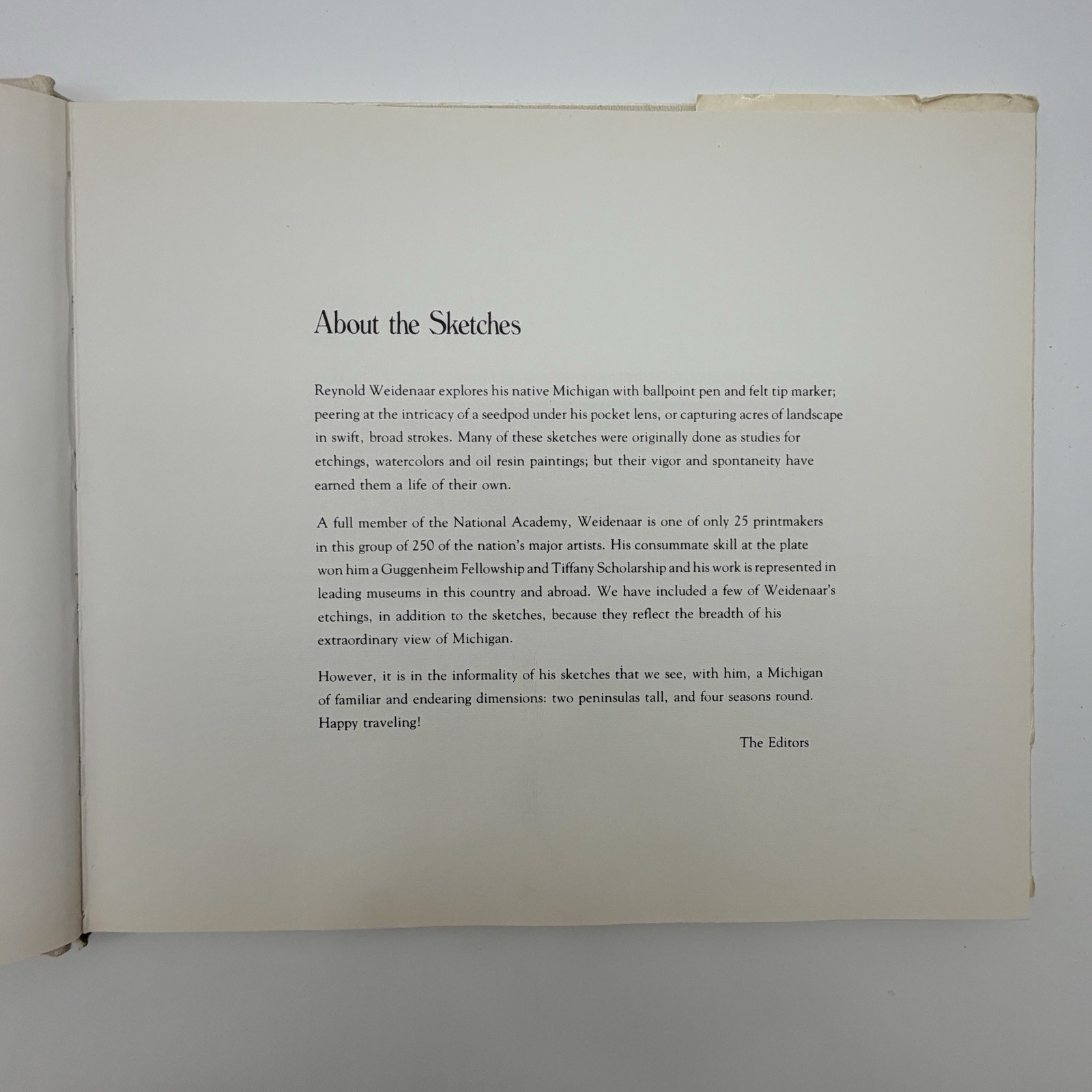 A Sketchbook Of Michigan Reynold H. Weidenaar-Signed-1980 Baker Book House /cb