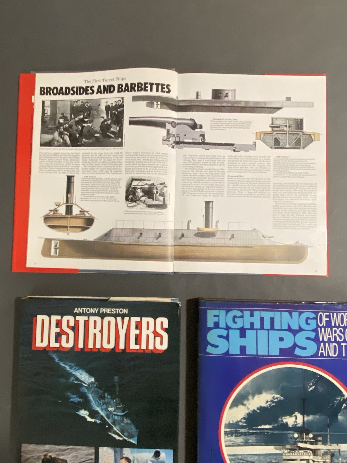 Book Lot of 3 WW1 WW2 Battleships Destroyers Fighting Ships Preston HC