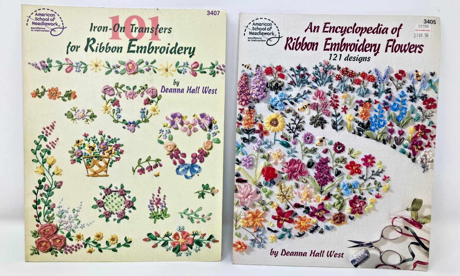 Iron On Transfers for Ribbon Embroidery & Needlework Encyclopedia Flowers Set 2