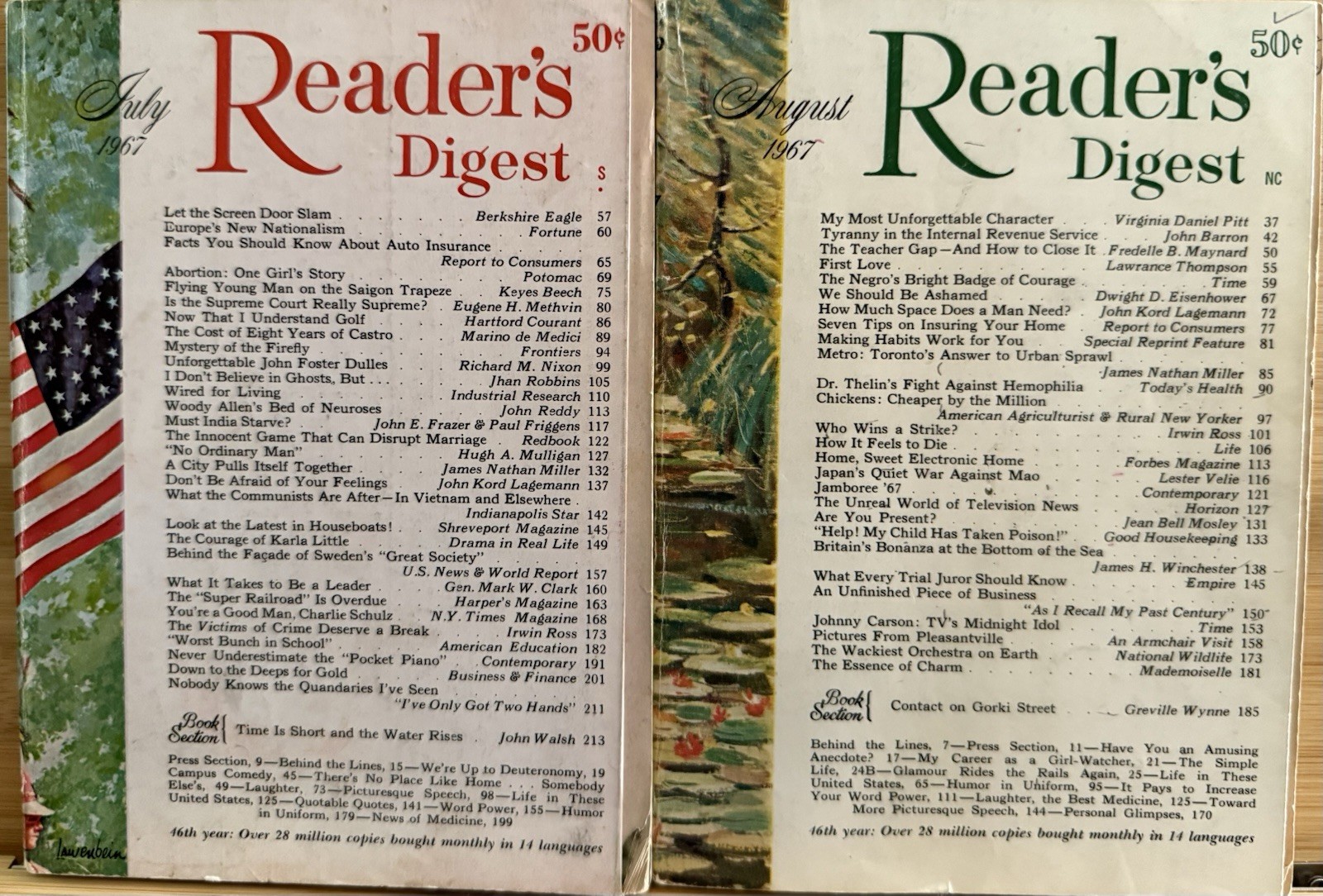 1967 July August (2) READER’S DIGEST MAGAZINE Vintage History Short Stories