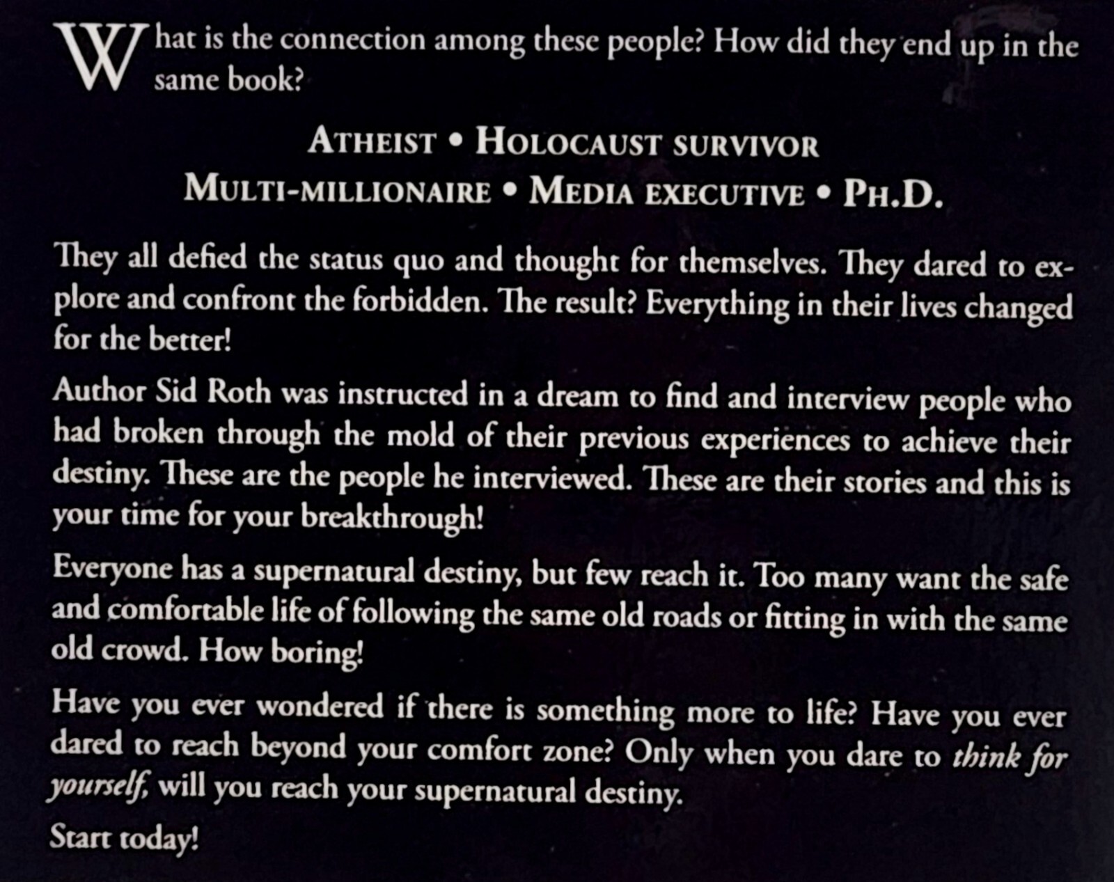 They Thought for Themselves by Sid Roth 2009, Large Print, Paperback, 242 Pages