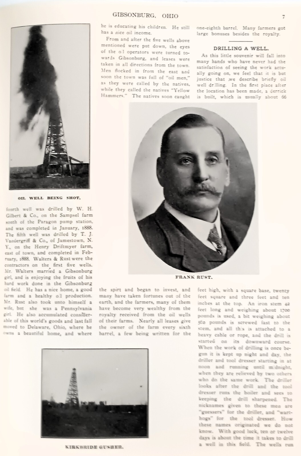 GIBSONBURG Ohio Area History