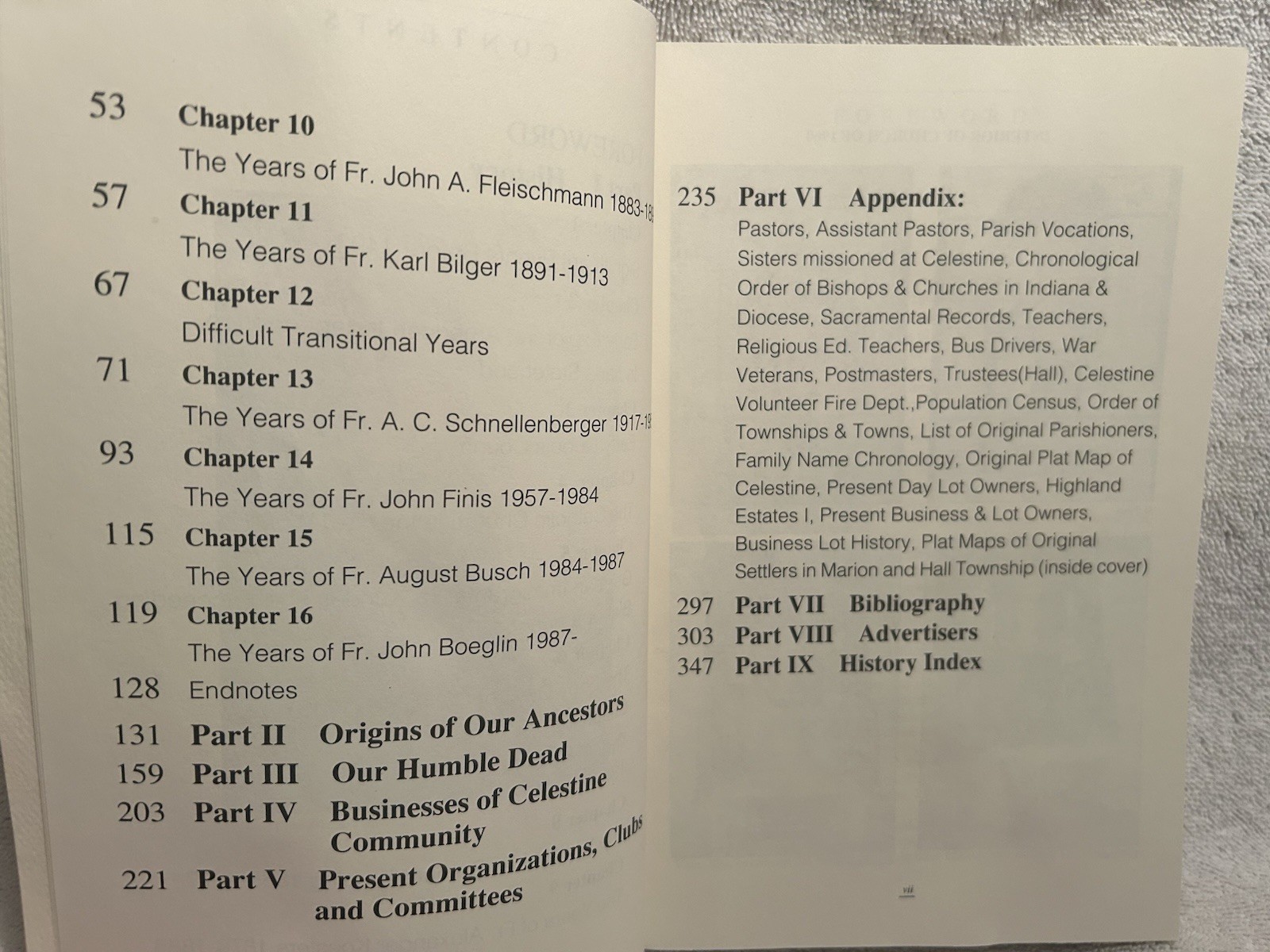 Vtg. Book Celestine, Indiana, A Sesquicentennial History 1843-1993, 302 Pages