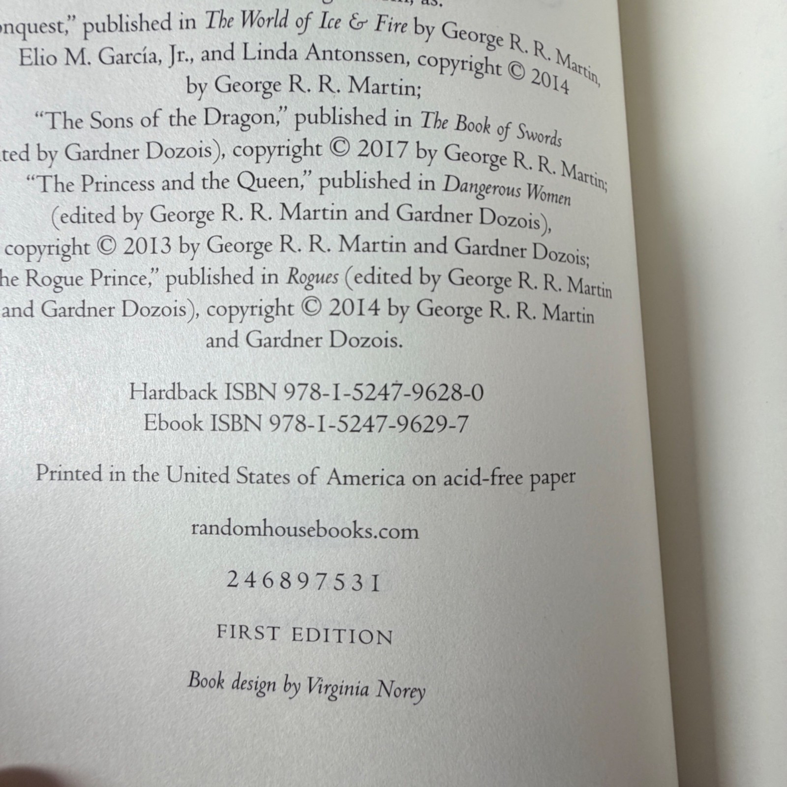 Fire and Blood First Edition George RR Martin Hardcover Illustrated 2018