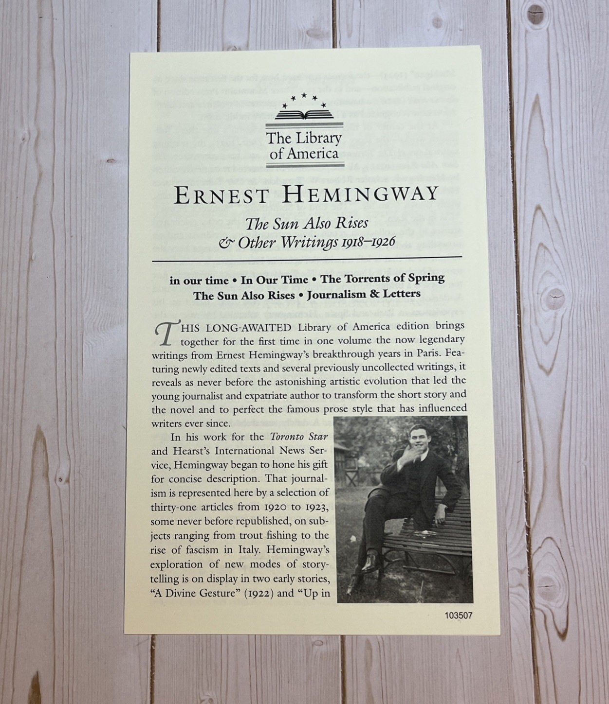 Ernest Hemingway The Sun Also Rises – 2020 HC w/ Slipcase Library Of America