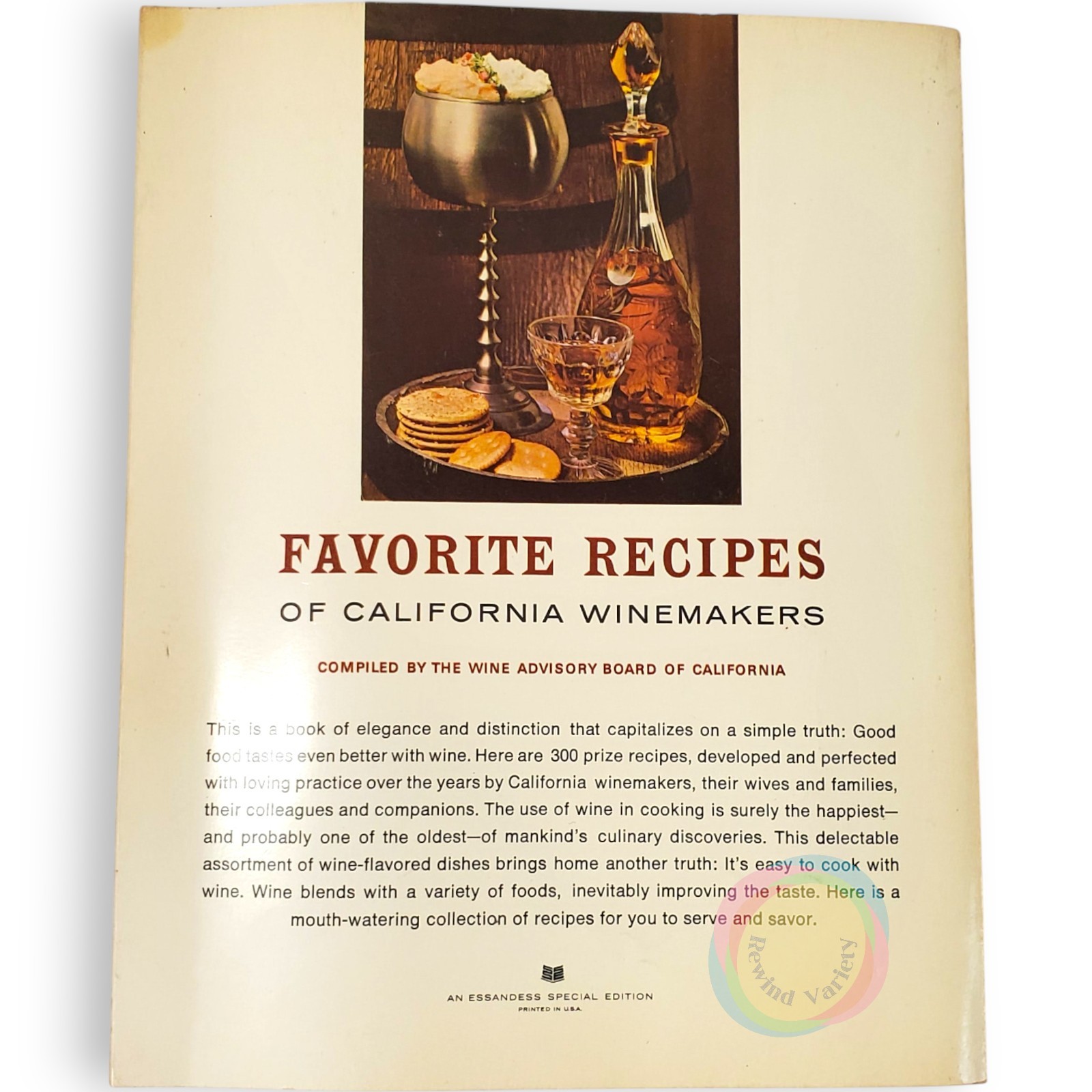 VTG 1968 Favorite Recipes of California Winemakers Cookbook Wine Pairings 60s