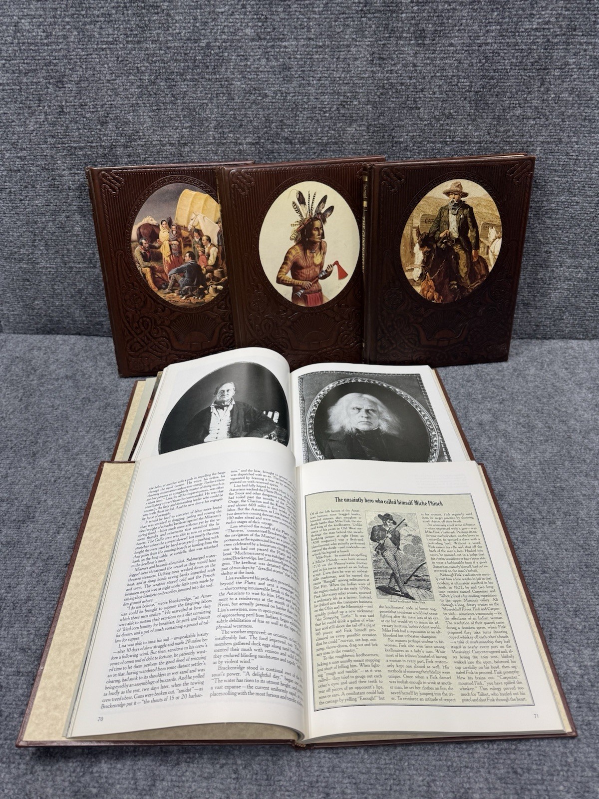 Time Life Books The Old West Series Brown Faux Leather – Lot Of 5 Books
