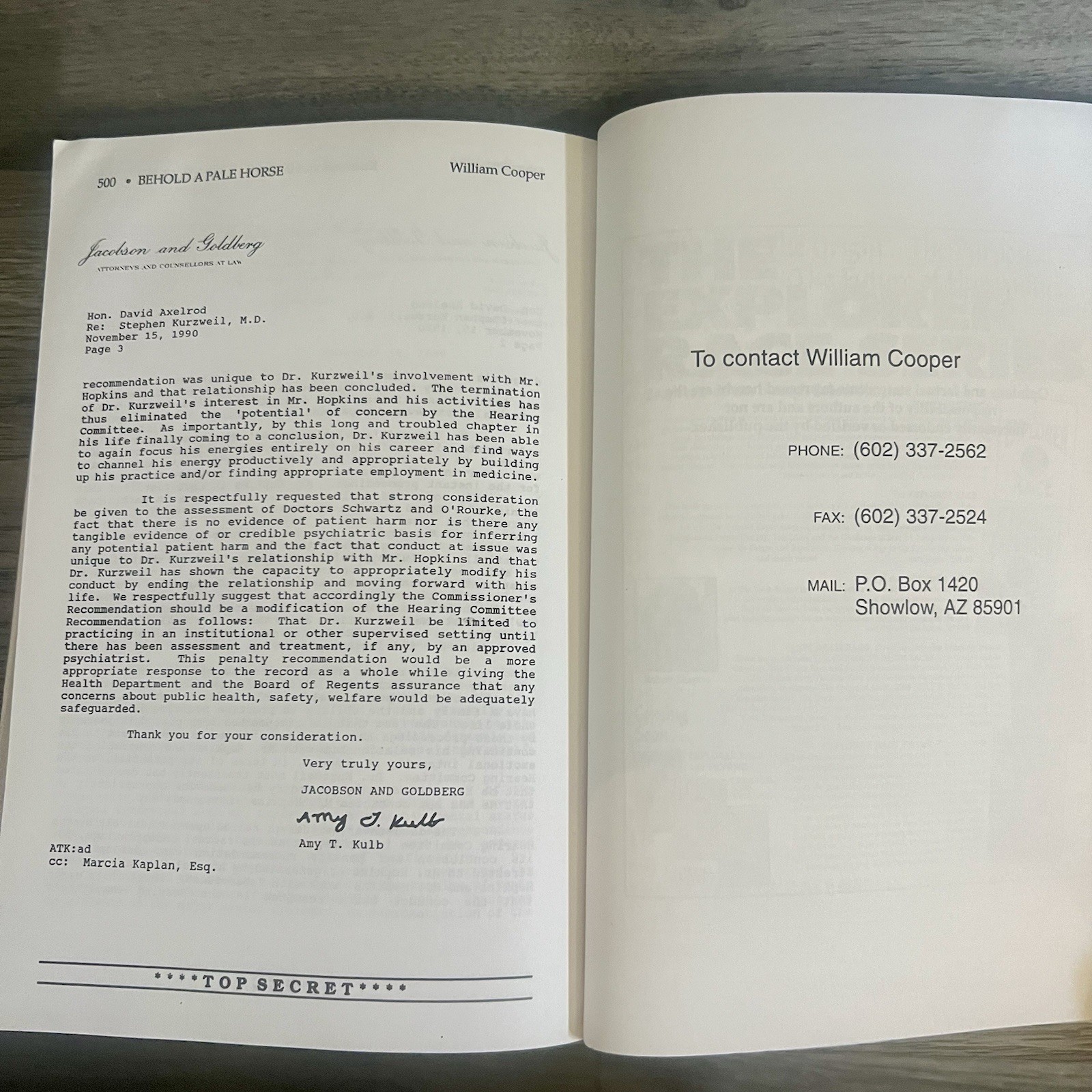 Behold a Pale Horse 1991 by William Cooper UNREVISED 500 pages | P of Z + CFR