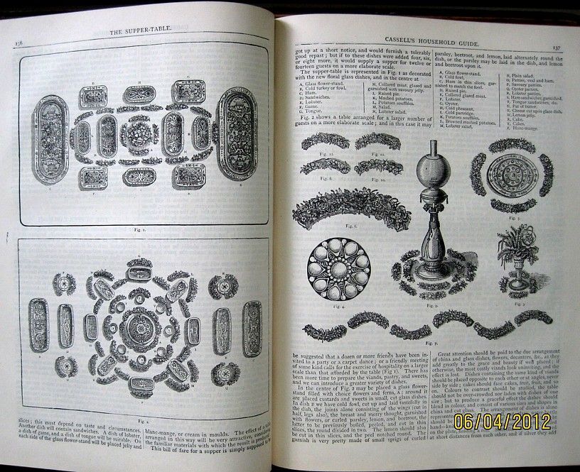 1880 Antique Cookbook Set Victorian House Home Guide Pastry Confectionery Crafts