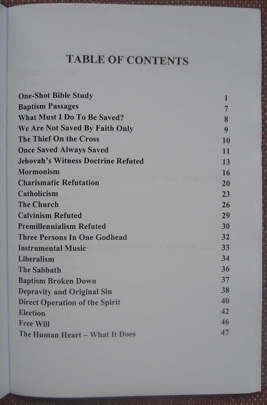 READY REFERENCES ON VARIOUS DOCTRINES ~ JERRY MOFFITT ~ Church of Christ ~ VG+